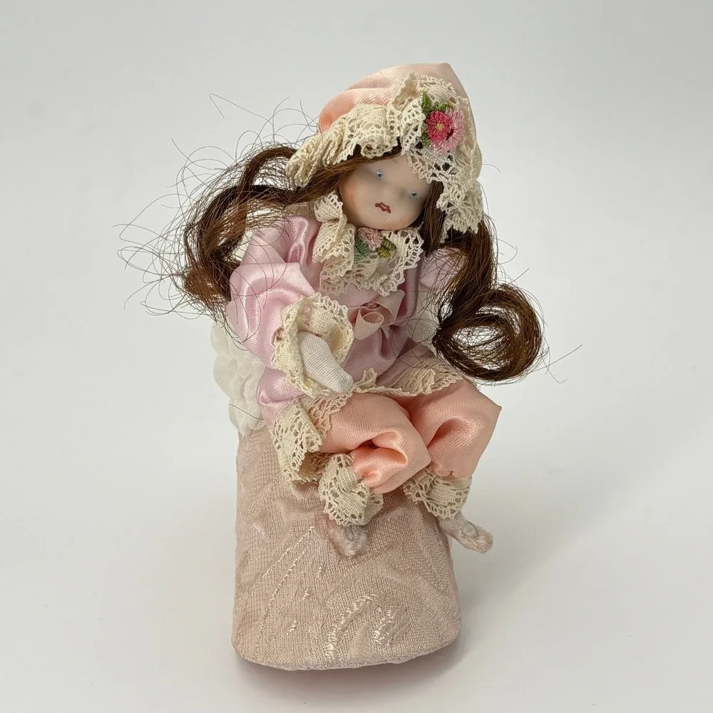 Melnicks Curiosity Shoppe Handmade OOAK Creepy Porcelain Doll in Pink Lace Shoe